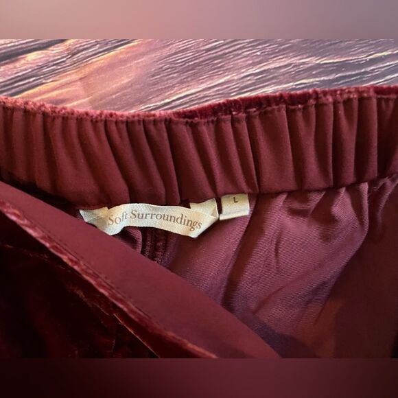 NWT Soft Surroundings Red Velvet Wide Leg Pants. Size Large! - Picture 6 of 9